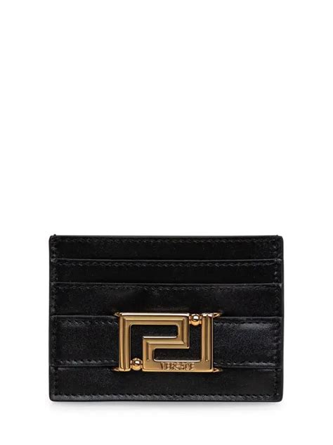 versace collection foldover saffiano leather wallet|Versace greek goddess card holder.